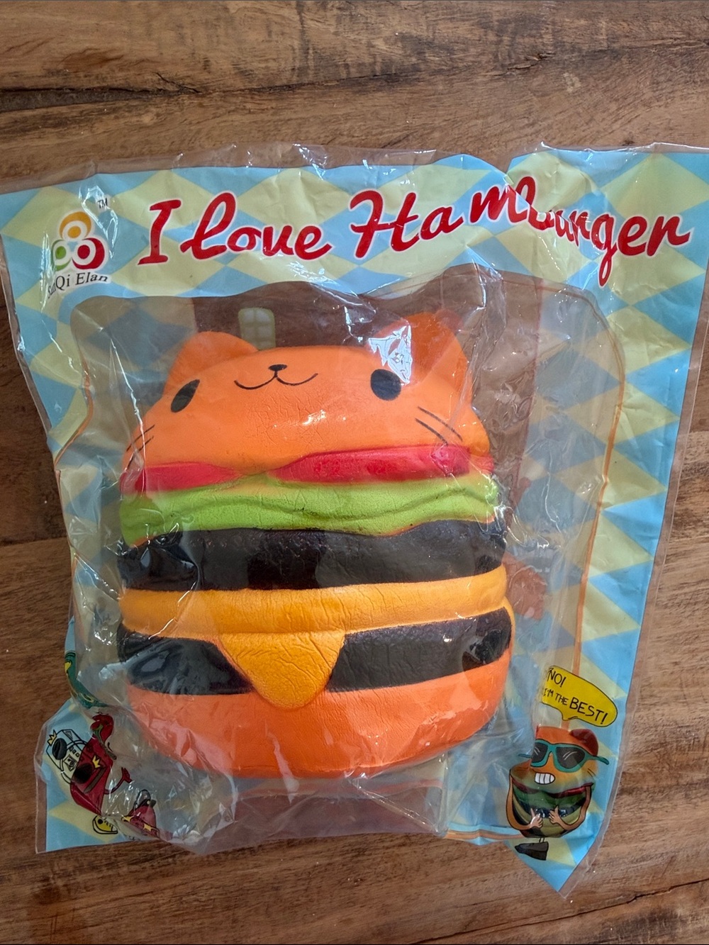 SanQi Elan I love hamburger cat burger squishy toy